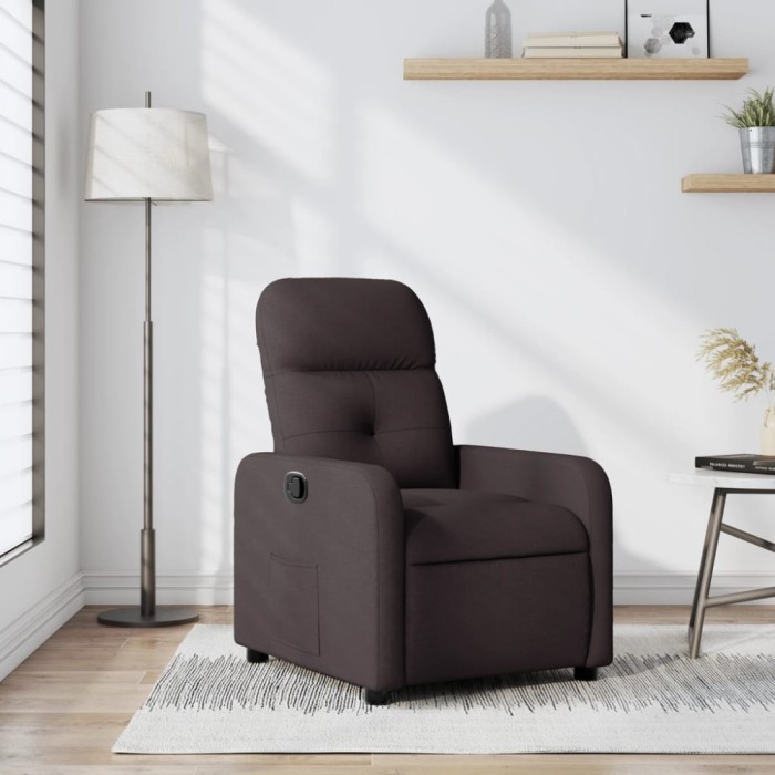vidaXL Fotoliu rabatabil, maro &icirc;nchis, material textil 374202