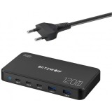 Incarcator Statie BlitzWolf BW-i100, 120W, 5A, 2 x USB-A - 3 x USB-C, Negru