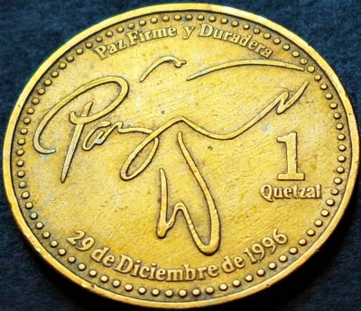 Moneda exotica 1 QUETZAL - GUATEMALA, anul 1999 * cod 145 foto