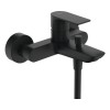 Baterie cada Hansgrohe Rebris E, monocomanda, negru mat, montaj perete, metal, cartus ceramic