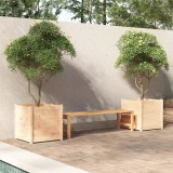 Cumpara ieftin Jardiniere de grădină, 2 buc., 60x60x60 cm, lemn masiv de pin