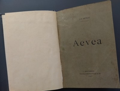 (JEAN-BONIFACE / BONIFACIU) J.-B. HETRAT: AEVEA (POEZII / unic volum antum / SOCEC, 1907) JEAN-BONIFACE HETRAT (1851-1911) foto