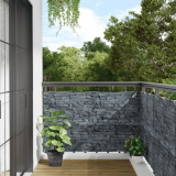 Paravan de gradina cu aspect de piatra, gri, 1000x90 cm PVC GartenMobel Dekor, vidaXL
