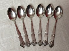 Set de sase lingurite suedeze din alama argintate marcate Prima NS (37)