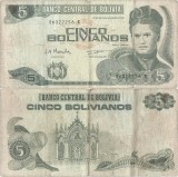 1998, 5 bolivianos (P-203c) - Bolivia