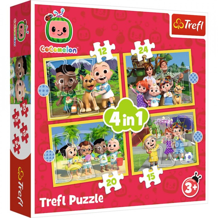Puzzle trefl 4in1 cocomelon prezentarea familiei