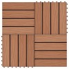 Plăci podea &icirc;n relief WPC, 11 buc, 30x30 cm, 1 mp, maro deschis