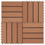 VidaXL Plăci podea &icirc;n relief WPC, 11 buc, 30x30 cm, 1 mp, maro deschis