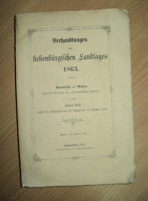 Plaiurile Transilvaniei, Vol I, Sibiu 1863 foto