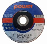 Disc debitare inox si otel, Carbochim Power 80A54TBF, 125 x 22.2 x 1.2 mm