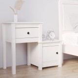 Cumpara ieftin Noptieră, alb, 79,5x38x65,5 cm, lemn masiv de pin