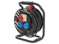 Prelungitor alimentare PLASTROL 5x1,5mm2 20m 16A 3 prize gumă negru