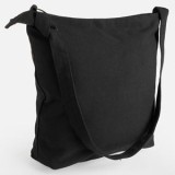Geanta de umar din panza canvas, neagra, stil boho, CMCLASS