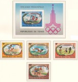 Ciad 1979 Mi 867/70 + bl 78 MNH - Jocurile Olimpice, Moscova 1980, Nestampilat