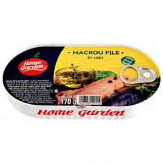 Macrou File in Ulei, Home Garden, 170 g, Conserva de Peste Home Garden, Conserva de Macrou File, Conserva de Macrou in Ulei, Macrou Home Garden