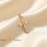 Cumpara ieftin Cruce Aurita cu Zirconia, 2.5cm, Editie Limitata, placata Aur 18K, Brazilia, cu Certificat de Calitate