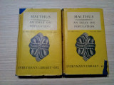 THOMAS ROBERT MALTHUS - On Essay on Population - Everyman`S Library, 1933, 2 vol