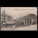 Carte poștală veche Oradea &ndash; Szigligeti Szinh&aacute;z az Emke K&aacute;v&eacute;z&oacute;val (Teatrul Szigligeti cu Cafeneaua Emke) &ndash; 1914