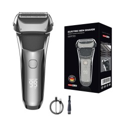 Aparat de Ras Electric Profesional BIRAI&reg; FK-609, Shaver 8600 RPM, Trimmer, Acumulator Reincarcabil, 3 Lame flexibile, Impermeabil, Display LCD, Afisa