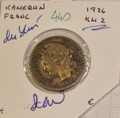 440 Cameroon, French Cameroon, Camerun, 1 Franc 1926, KM#2