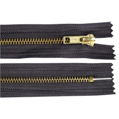 Fermoar metalic nedetasabil Crisalida, lungime 20 cm, Gri