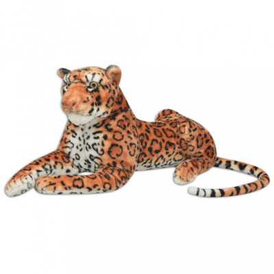 vidaXL Leopard de jucărie din pluș maro XXL foto
