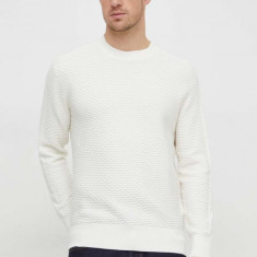 Armani Exchange pulover de bumbac culoarea bej, light