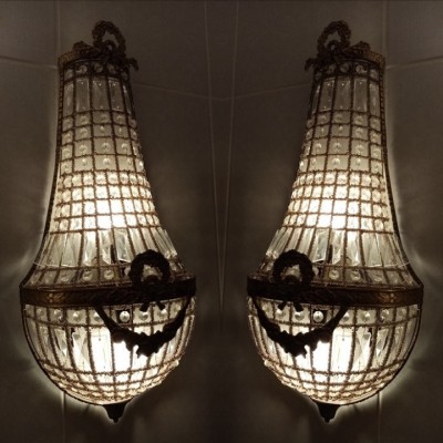 Un superb set de 2 aplice in stil francez de dimensiuni impresionante foto