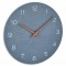 Ceas silentios de precizie TFA, lemn, analog, design minimalist, Albastru