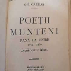 Gh. Cardas - Poetii Munteni pana la Unire 1787-1859 - Antologie si Studiu, 1937