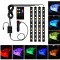 Set 4 benzi LED auto, RGB, functie sonora, telecomanda