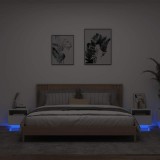 Cumpara ieftin Noptiere cu lumini LED, 2 buc., alb, 40x39x37 cm