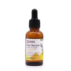 Serum tratament organic pentru par cu ulei de ricin, ulei de argan si ulei de rozmarin - crestere si regenerare
