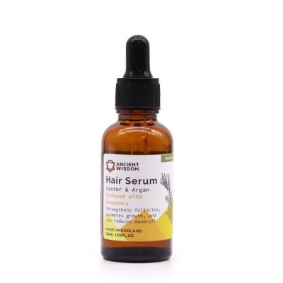 Serum tratament organic pentru par cu ulei de ricin, ulei de argan si ulei de rozmarin - crestere si regenerare foto