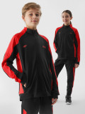 Hanorac de antrenament cu fermoar fără glugă pentru copii 4F x Robert Lewandowski - neagră, 4F Sportswear