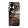 Husa compatibila cu Huawei P50 Pro model Retro tea cup, Silicon, TPU, Viceversa, Transparent, Carcasa