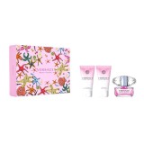 Set cadou Versace Bright Crystal pentru femei EDT 90 + 100 ml loțiune de corp + 100 ml gel de duș + set de toaletă