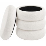 Taburet decorativ SONGMICS alb, cu depozitare 30 L si sezut moale, 43x47 cm