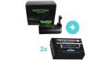 Maner Patona Canon EOS RP pentru baterie 2x LP-E17 + pachet de baterii premium Canon LP-E17 EOS 750D 760D 8000D Kiss X8i Rebel (2 buc)