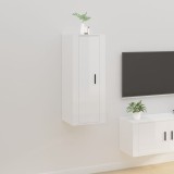 vidaXL Dulap TV montat pe perete, alb extralucios, 40x34,5x100 cm