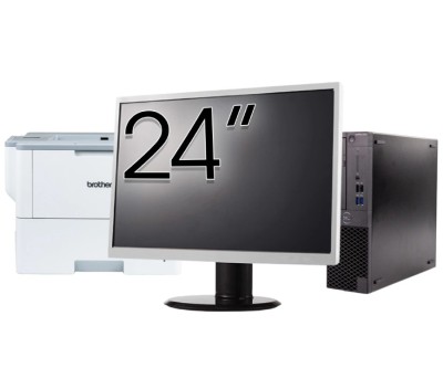 Pachet Calculator Second Hand DELL OptiPlex 3070 SFF, Intel Core i3-9100 3.60 - 4.20GHz, 8GB DDR4, 256GB SSD + Monitor 24&amp;amp;quot; + Imprimanta Brother H foto