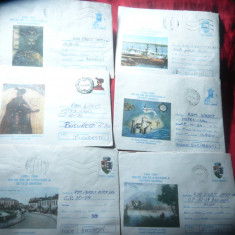 Set 6 Plicuri Intreguri Postale circulate - 600 Ani atestare GIURGIU