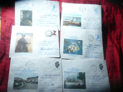 Set 6 Plicuri Intreguri Postale circulate - 600 Ani atestare GIURGIU foto