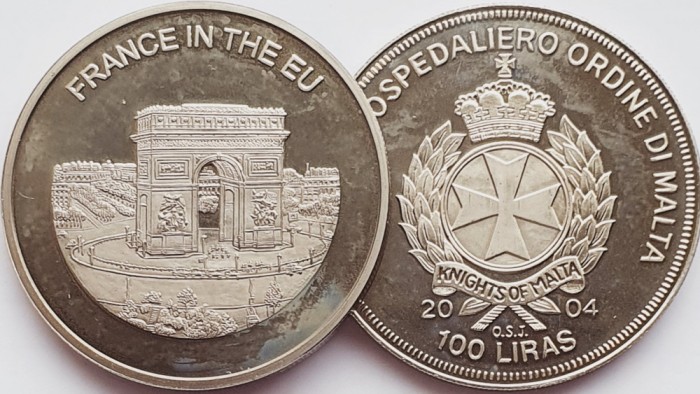 2582 Ordinul din Malta 100 Liras 2004 France in the EU