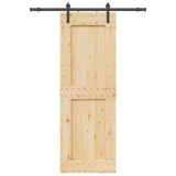 Usa glisanta vidaXL lemn masiv pin 80x210 cm cu feronerie,maro,sistem culisare hambar,interior,design modern,economie spatiu