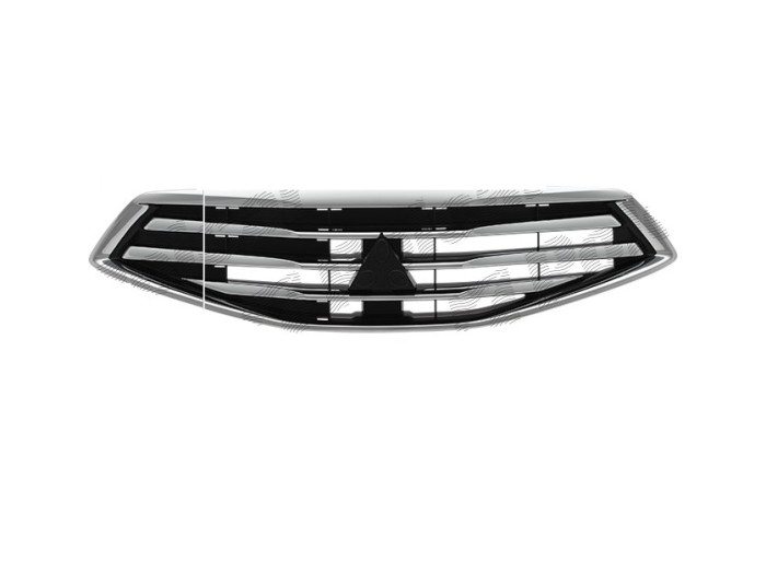 Grila radiator Mitsubishi Space Star, 04.2013-2015, montare fata, Cu ornamente cromate; negru/negru, RapidAuto