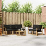 vidaXL Set de canapele de exterior cu pernă 6 pcs Alb și negru 3389218