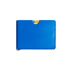 Portofel minimalist din piele naturala, Loki, Albastru, lucrat si cusut manual, handmade