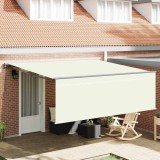 vidaXL Cortina Retractabilă Manual Crem 400 &times; 300 cm Poliester