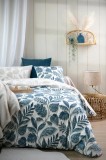 Lenjerie Calliope Pat Dublu King Size, 3 Piese, Cearsaf Pilota 260x240cm, 2 Fete De Perna 63&times;63cm, Culoare Verde Petrol, 100% Bumbac Oeko Tex